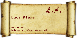 Lucz Alexa névjegykártya